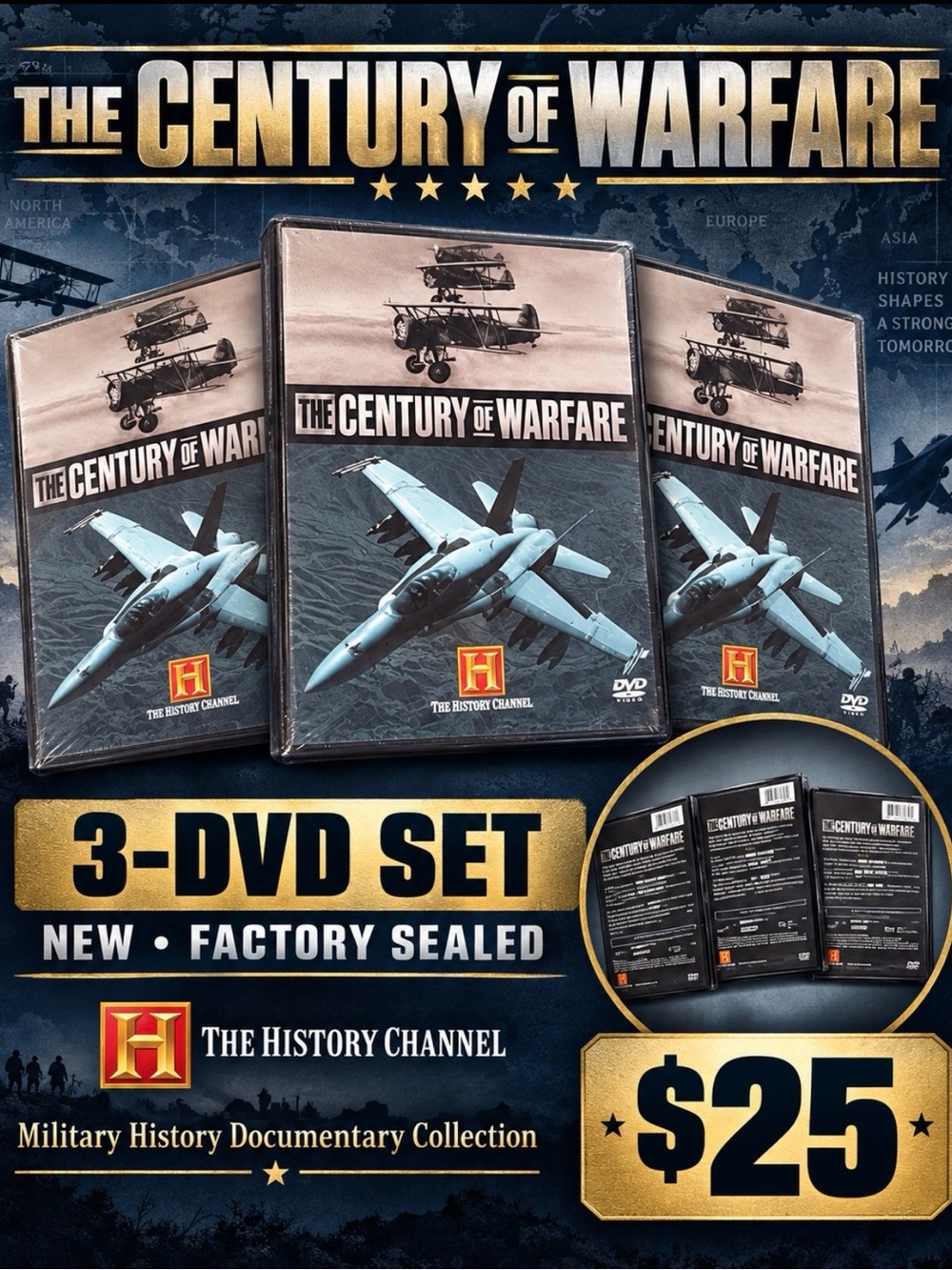 The Century of Warfare - 3-DVD Set (Black) by